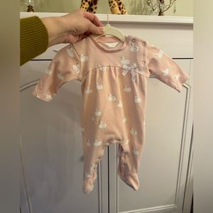 Mayoral baby girl footie size 2-4m GUC